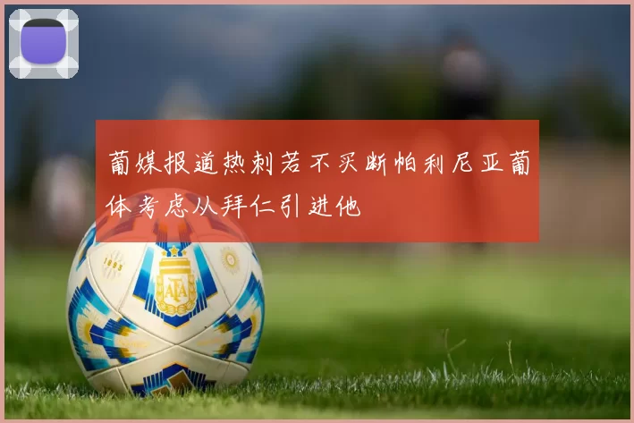 葡媒报道热刺若不买断帕利尼亚葡体考虑从拜仁引进他